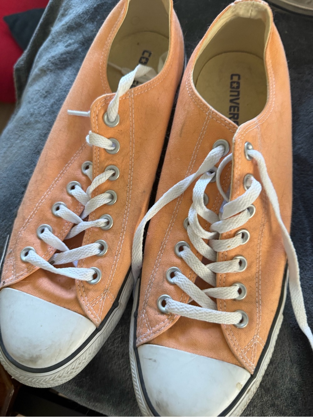 Converse Orange Low-Top Canvas Sneakers